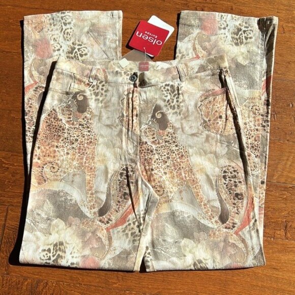 Olsen Denim - Olsen Women's Straight Leg Jeans - Animal Print
